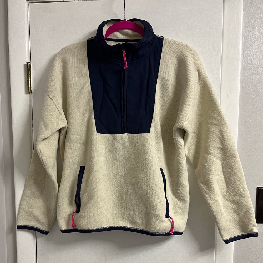 J. Crew Navy and Cream Pullover Sweater